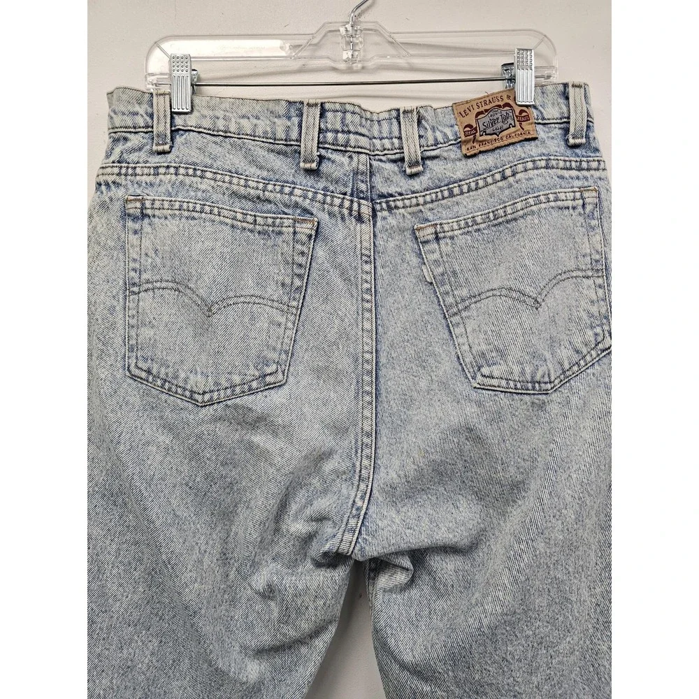 Vintage Levis SilverTab Jeans Mens 36 x 34 Acid Light Wash‎ Baggy Tapered 90s